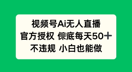 视频号AI无人直播，官方授权  每天50+，不违规 小白也能做-vip网创吧