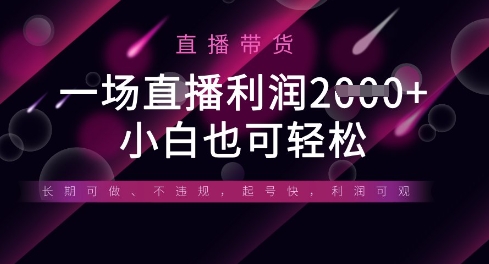 半无人直播带货,一场利润数张,适合所有平台玩法,小白也可轻松-vip网创吧