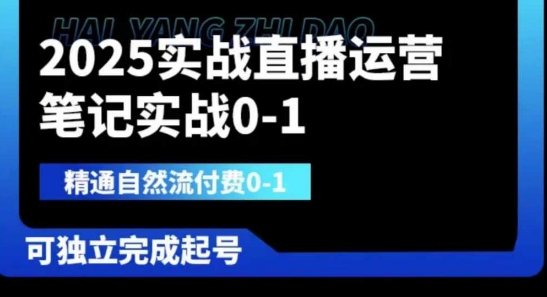 2025实战直播运营0-1，精通自然流付费0-1，可独立完成起号-vip网创吧