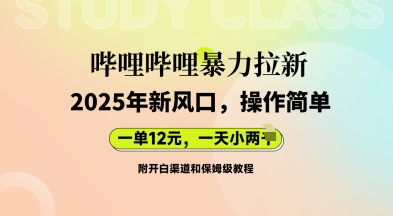 哔哩哔哩暴力拉新:2025年新风口,一单12元,一天数张(附开白渠道和保姆级教程)-vip网创吧